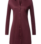Grand Central Button Front Sleep Shirt | Vivid Brown 77420-2421